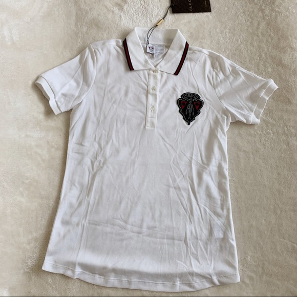 NWT Authentic Gucci Equastrain Crest Polo Shirt White S​ - Picture 2 of 8
